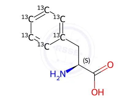 Chemical structure of L-Phenylalanine-[13C6]