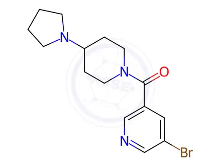 Chemical structure of (5-Bromopyridin-3-yl)(4-(pyrrolidin-1-yl)piperidin-1-yl)methanone