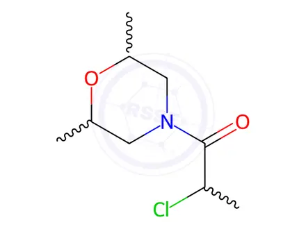 Chemical structure of Morpholine, 4-(2-chloro-1-oxopropyl)-2,6-dimethyl-(9CI)