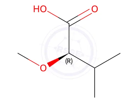 Chemical structure of Butanoic acid, 2-methoxy-3-methyl-, (2R)-