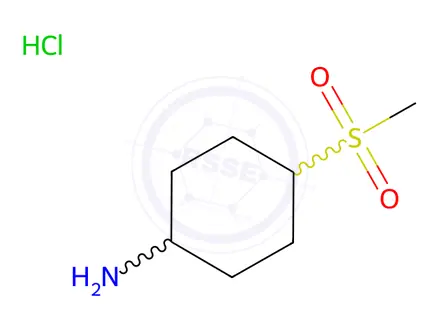 Chemical structure of 4-methanesulfonylcyclohexan-1-amine hydrochloride