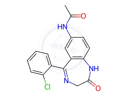 Chemical structure of 7-Acetamido Clonazepam