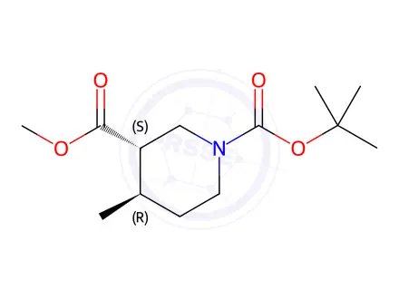 Chemical structure of 1-tert-Butyl 3-methyl (3S,4R)-rel-4-methylpiperidine-1,3-dicarboxylate