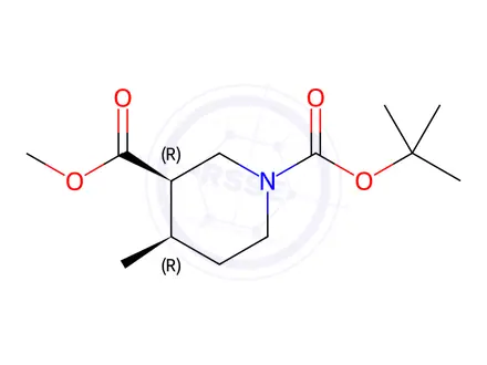 Chemical structure of 1-tert-Butyl 3-methyl (3R,4R)-rel-4-methylpiperidine-1,3-dicarboxylate