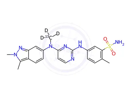 Chemical structure of Pazopanib-13C,d3 Hydrochloride