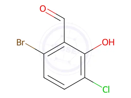 Chemical structure of Benzaldehyde, 6-bromo-3-chloro-2-hydroxy-