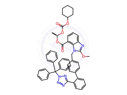 Chemical structure of Candesartan Cilexetil N2-Trityl Methoxy Analog