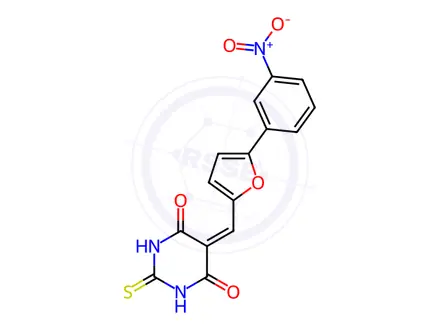 Chemical structure of 5-((5-(3-nitrophenyl)furan-2-yl)methylene)-2-thioxodihydropyrimidine-4,6(1H,5H)-dione
