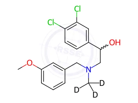 Chemical structure of 3,4-Dichloro-α-[[[(3-methoxyphenyl)methyl]methylamino]methyl]-benzenemethanol-d3