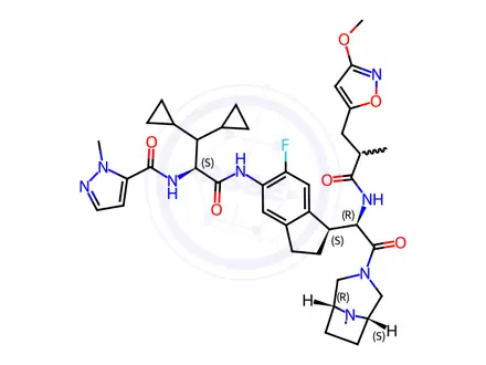 Chemical structure of Nintedanib Piperazine Dimer Acetyl Impurity