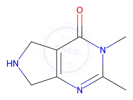 Chemical structure of 2,3-dimethyl-3,5,6,7-tetrahydro-4H-pyrrolo[3,4-d]pyrimidin-4-one(SALTDATA: 2HCl 0.9H2O)