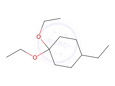 Chemical structure of Cyclohexane, 1,1-diethoxy-4-ethyl-(9CI)