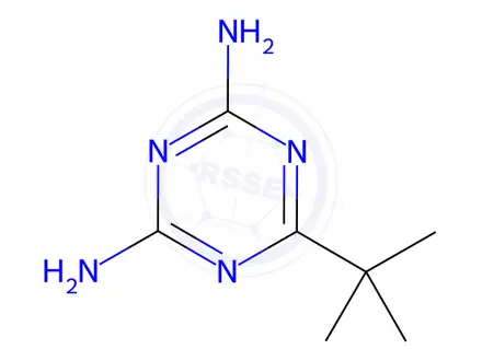 Chemical structure of 1,3,5-Triazine-2,4-diamine, 6-(1,1-dimethylethyl)-