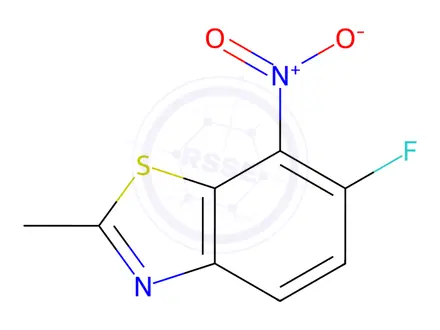 Chemical structure of Benzothiazole, 6-fluoro-2-methyl-7-nitro-(9CI)