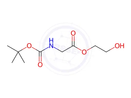 Chemical structure of Glycine, N-[(1,1-dimethylethoxy)carbonyl]-, 2-hydroxyethyl ester (9CI)