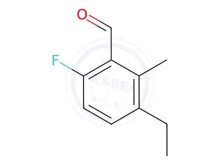 Chemical structure of Benzaldehyde, 3-ethyl-6-fluoro-2-methyl-