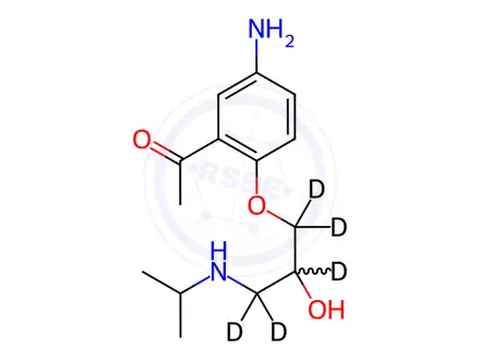 Chemical structure of rac N-Desbutyroyl-d5 Acebutolol
