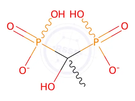 Chemical structure of Phosphonic acid, (1-hydroxyethylidene)bis-, calcium salt (1:1), dihydrate