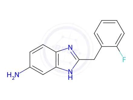 Chemical structure of 2-[(2-Fluorophenyl)methyl]-1H-1,3-benzodiazol-5-amine