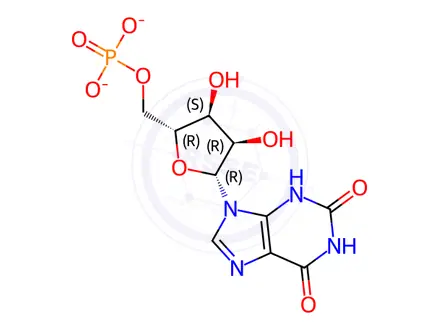 Chemical structure of Xanthosine 5'-monophosphate disodium salt