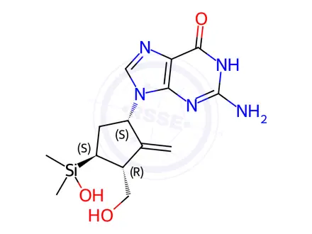 Chemical structure of 4-Dehydroxy-4-dimethylhydroxysilyl Entecavir