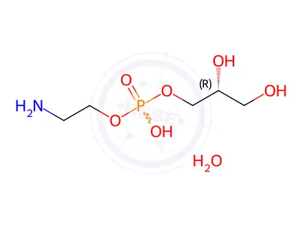 Chemical structure of 2-Aminoethyl ((R)-2,3-dihydroxypropyl) hydrogen phosphate hydrate