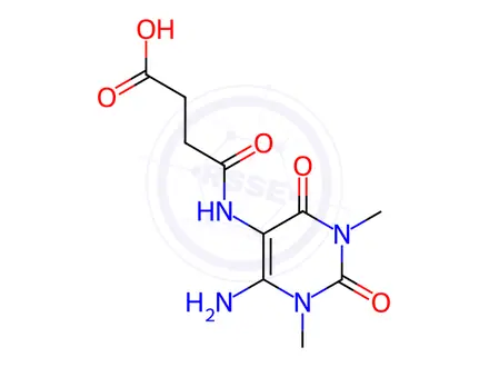 Chemical structure of Butanoic acid, 4-[(6-amino-1,2,3,4-tetrahydro-1,3-dimethyl-2,4-dioxo-5-pyrimidinyl)amino]-4-oxo-