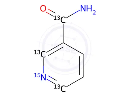 Chemical structure of Nicotinamide-13C3,15N1
