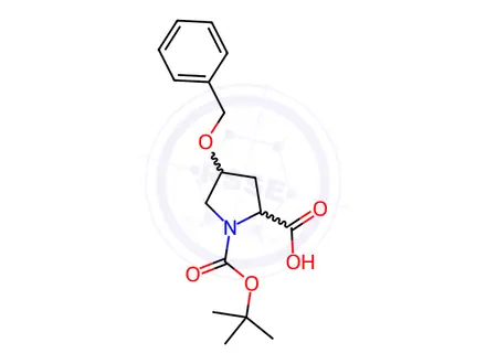 Chemical structure of 4-Benzyloxy-pyrrolidine-1,2-dicarboxylic acid 1-tert-butyl ester