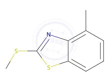 Chemical structure of Benzothiazole, 4-methyl-2-(methylthio)-(7CI,8CI,9CI)