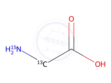 Chemical structure of Glycine-[13C,15N]