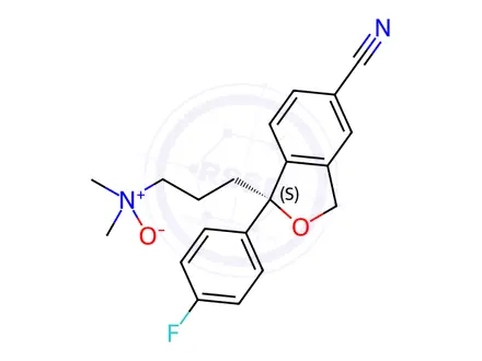 Chemical structure of Citalopram Hydrobromide Impurity 30 ((S)-Citalopram Hydrobromide N-Oxide)