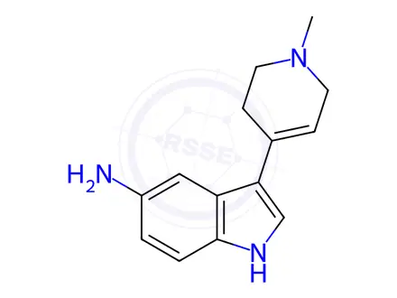 Chemical structure of 3-(1-Methyl-1,2,3,6-tetrahydropyridin-4-yl)-1H-indol-5-amine