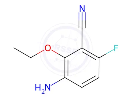 Chemical structure of Benzonitrile, 3-amino-2-ethoxy-6-fluoro-