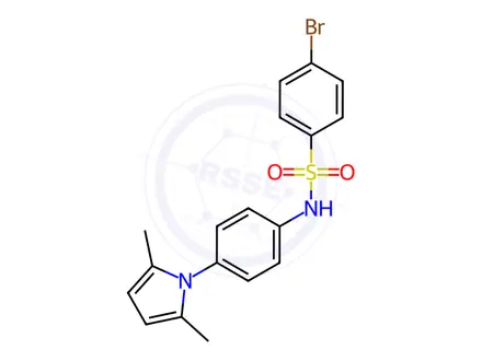 Chemical structure of 4-Bromo-N-(4-(2,5-dimethyl-1H-pyrrol-1-yl)phenyl)benzenesulfonamide