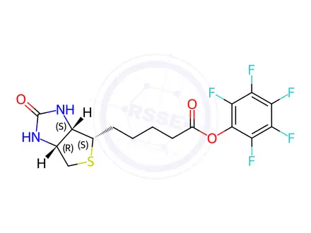 Chemical structure of (+)-Biotin-PFP-ester