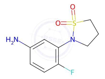 Chemical structure of 3-(1,1-dioxidoisothiazolidin-2-yl)-4-fluoroaniline