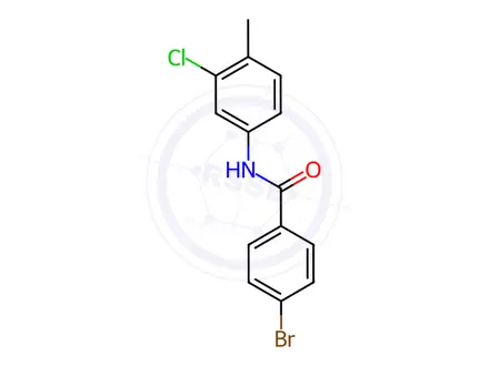 Chemical structure of 4-Bromo-N-(3-chloro-4-methylphenyl)benzamide