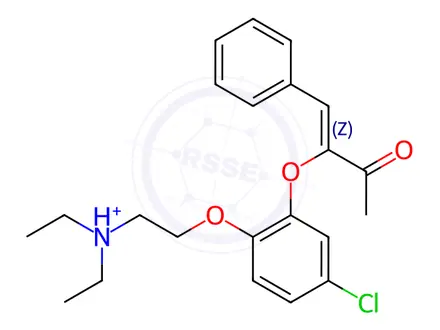 Chemical structure of 3-BUTEN-2-ONE, 3-(5-CHLORO-2-(2-(DIETHYLAMINO)ETHOXY)PHENOXY)-4-PHENYL-, CITRATE