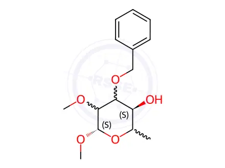 Chemical structure of Methyl 6-Deoxy-2-O-methyl-3-O-benzyl-α-D-galactopyranoside