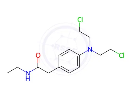 Chemical structure of 2-[p-[Bis(2-chloroethyl)amino]phenyl]-N-ethylacetamide