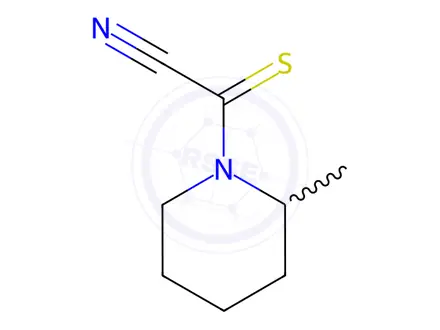 Chemical structure of Piperidine, 1-(cyanothioxomethyl)-2-methyl-(9CI)