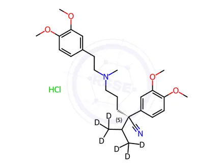 Chemical structure of (S)-(-)-Verapamil-d6 Hydrochloride