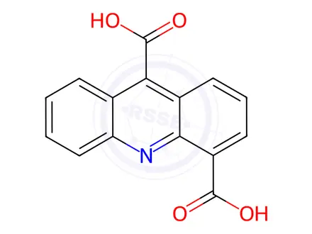 Chemical structure of Acridine-4,9-dicarboxylic acid monohydrate