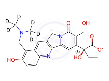 Chemical structure of Topotecan-d6 Carboxylic Acid Sodium Salt