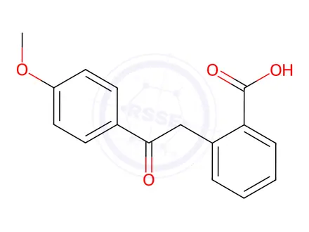 Chemical structure of 2-[2-Oxo-2-(4-methoxyphenyl)ethyl]benzoic acid