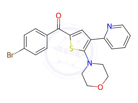 Chemical structure of (4-Bromophenyl)(5-morpholino-4-(pyridin-2-yl)thiophen-2-yl)methanone