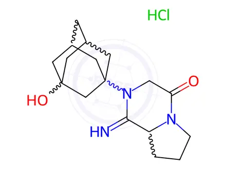 Chemical structure of Vildagliptin Mono Keto Hydrochloride Impurity