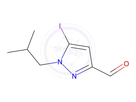 Chemical structure of 5-iodo-1-isobutyl-1H-pyrazole-3-carbaldehyde