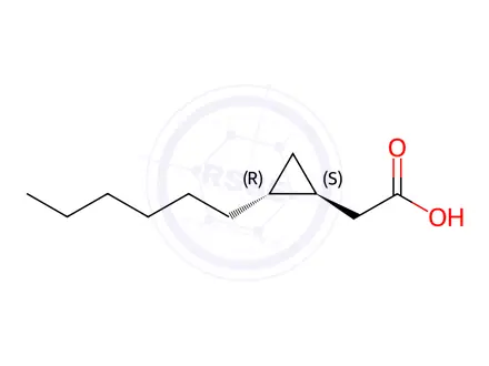Chemical structure of 2-Hexyl-1-cyclopropaneacetic acid